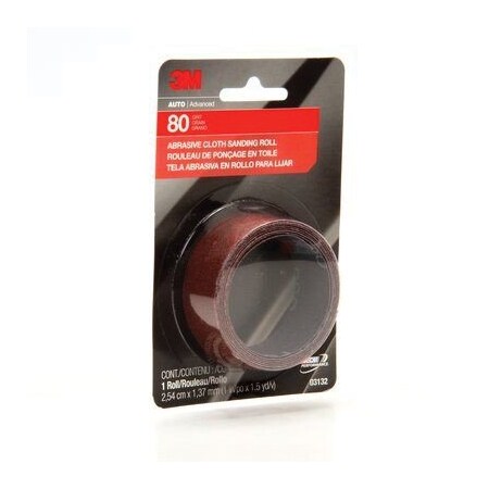 3M 3M Cloth Sanding Roll, 03132, 1 in x 1-1/2 yd, Medium 7010360490